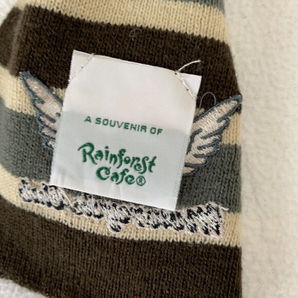 Rainforest Cafe Motorcycle Club Brown Orange Striped Knit 2010 Scarf - Picture 4 of 5